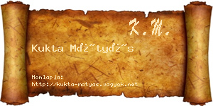 Kukta Mátyás névjegykártya